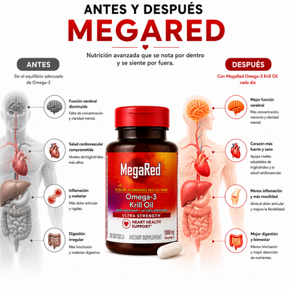 MegaRed Omega-3 Fish + Krill | Salud Cardiovascular y Articular