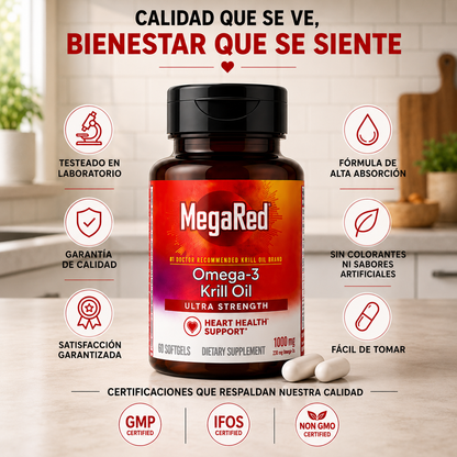 MegaRed Omega-3 Fish + Krill | Salud Cardiovascular y Articular