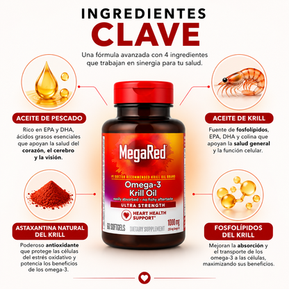 MegaRed Omega-3 Fish + Krill | Salud Cardiovascular y Articular